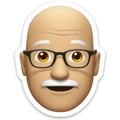 Old bald man with a goatee and glasses sticker