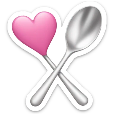 Pink heart spoon sticker