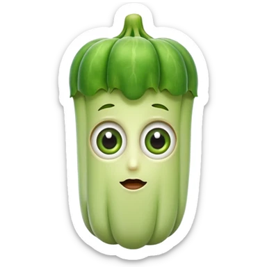 ladyfinger vegetable keeping the shape normal with big eyes sticker