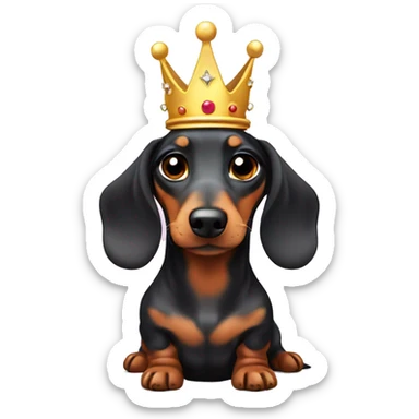 Dapple mini dachshund with crown sticker