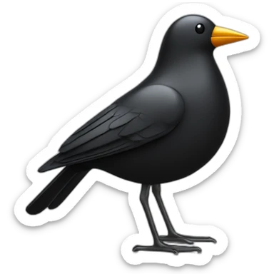 eames black bird no details sticker