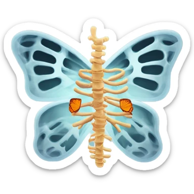 X-ray with butterfly’s in stomach sticker