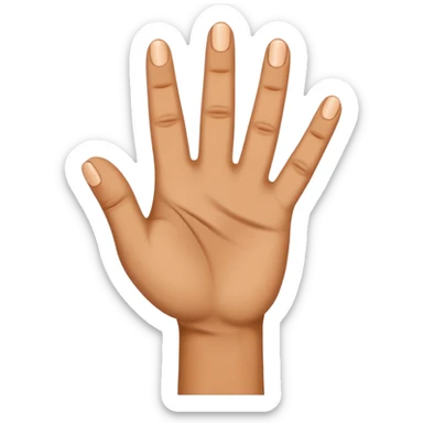 A hand with five fingers raises its  three fingers  sticker