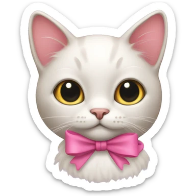 Cat with a pink bow  sticker