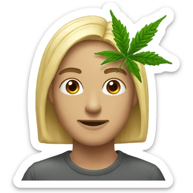 crea un emoji de un corazon de marihuana sticker