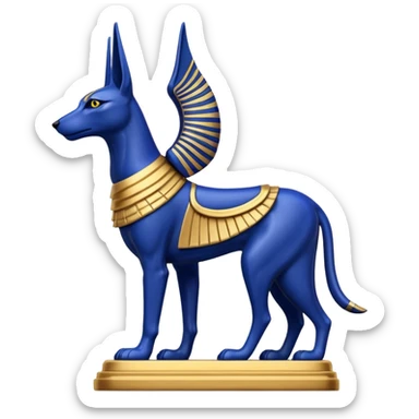 Black, gold, lapis anubis statue sticker