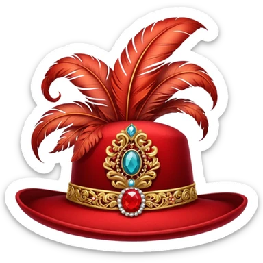 Red fancy hat sticker