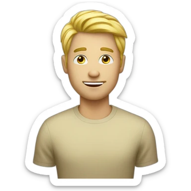 Blonde guy with a question sign on there sticker