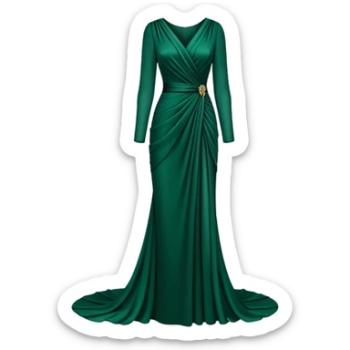 Claude Montana dark green evening dress sticker