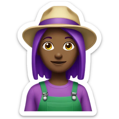 female purple teletubby gardener sticker