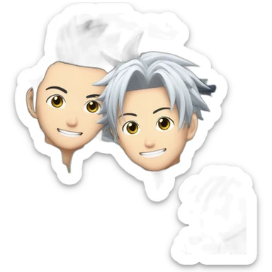 gojo satoru with kamado tanjiro sticker