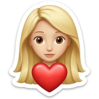 blonde heart just the hair colour in a heart shape without the face part of the emoji sticker