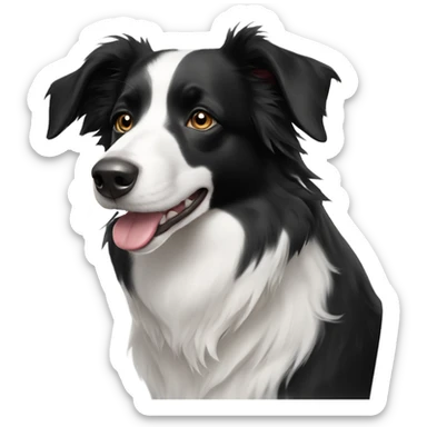 Black and white Border collie sticker