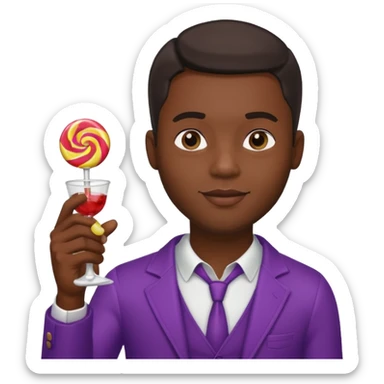 Sexy black man hold a bottle and a lollipop sticker