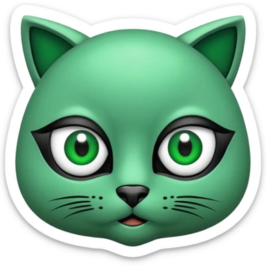 Gata con ojos verdes y negro sticker