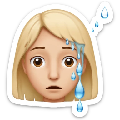 Nervous with water falling out of nose sticker