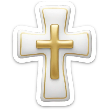 white cross with gold outline sticker