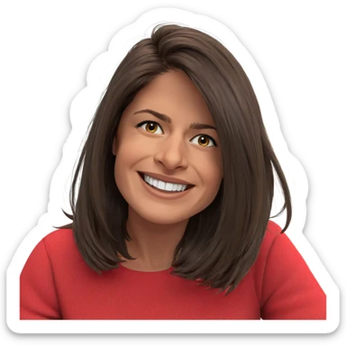 smiling girl with brown hair sticker