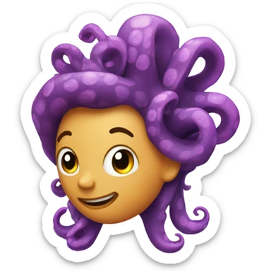 Octopus has trendy hair sticker