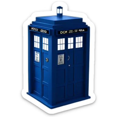 doctor who tardis fliying sticker