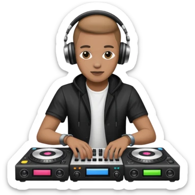 dj with setup sticker