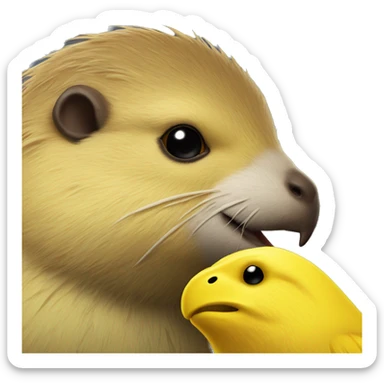 Yellow Canary and beaver 🦫  sticker