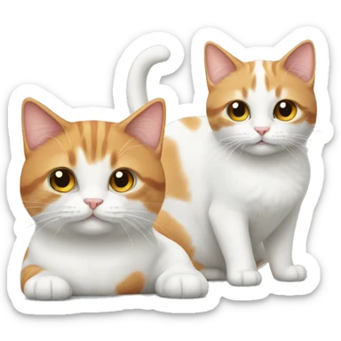 two white and ginger cats one is big one is small sticker