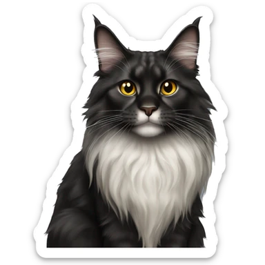 Maine Coon black cat sticker