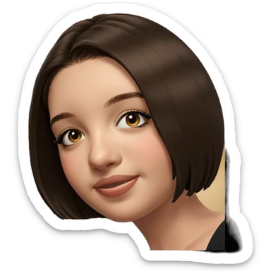 smiling girl with brown hair sticker