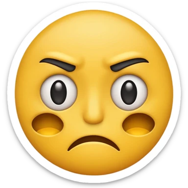 yellow emoji squinting one eye out of frustration  sticker