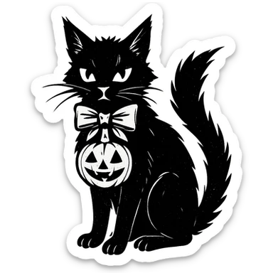 Halloween cat, remove background sticker