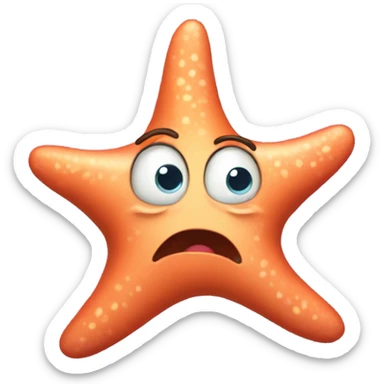 Patrick the starfish crying sticker