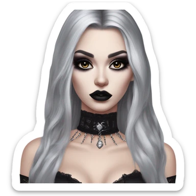Hyper Realistic Goth victoria secret model sticker