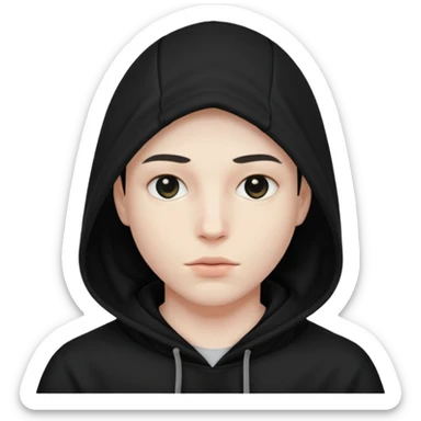 Black hood full face sticker