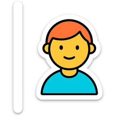 avatar icon, color accent, round face, modern icon style sticker