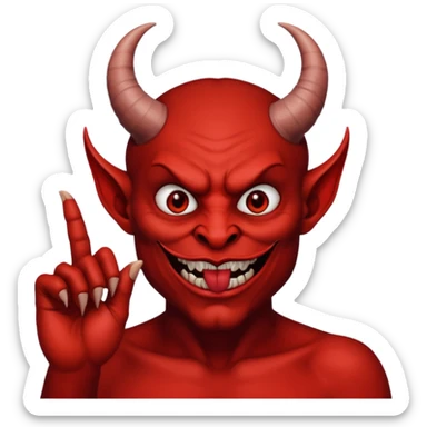 Creppy devil and shushing someone  🤫 like over there mouth sticker