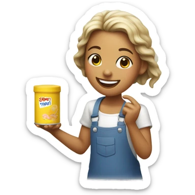 girl with salt sticker