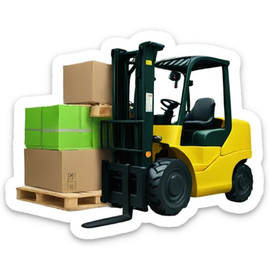 Yellow green forklift sticker