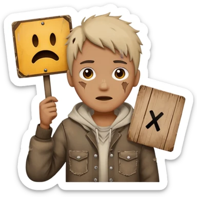 homeless job icon person not recognisiable sticker