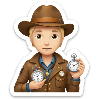 Explorer with pocket watch sticker