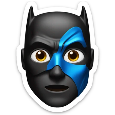 Dark Batman face mask with blue eyes and black Color skin  sticker