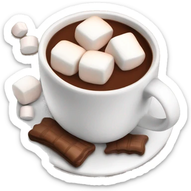 Hot chocolate with marshmallows  sticker