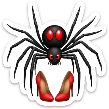 Spider with red high heels on all of his legs sticker