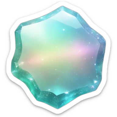 Sparkly glossy Pastel whitish iridescent glass nebula glass crystal sticker