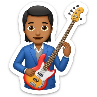 afraican american jass bass player sticker