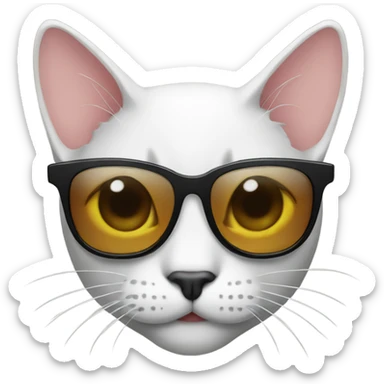 Cat with sunglasses sticker