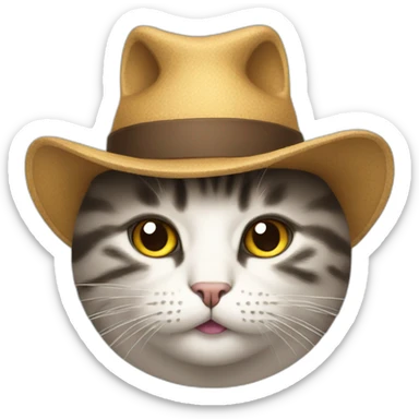 a cat with a hat sticker