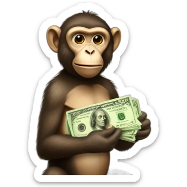 MONKEY WITH MONEY sticker