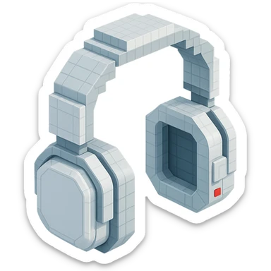 white Sony headphones with a futuristic design sticker