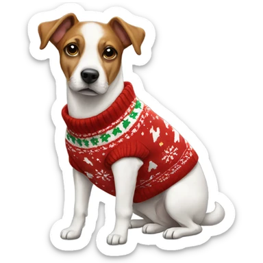 cozy christmas sweater on a dog sticker